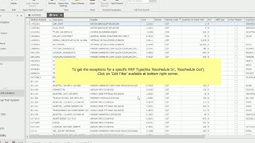 MRP Exceptions Process Steps