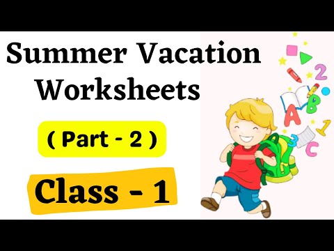 summer vacation worksheet 2 for 6 7 years old kids english hindi math evs mental math worksheets youtube