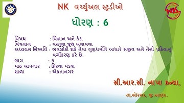 Std-6-Sci &Tech.-Vastu na Juth Banavva || ધોરણ-૬-વિજ્ઞાન અને ટેક-વસ્તુના જૂથ બનાવવા ભાગ-5- CRC NAPA