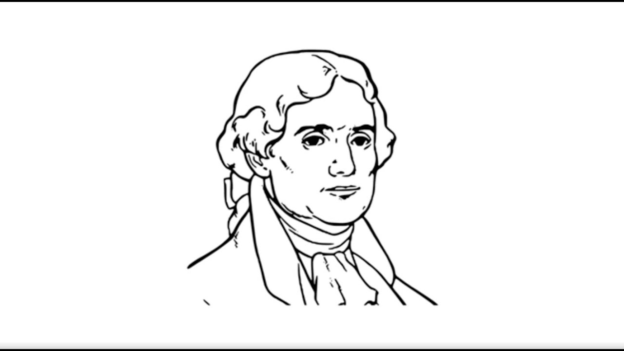 President Thomas Jefferson Drawing easy How to draw Thomas Jefferson step  by step Outline drawings  YouTube