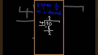 expressing the fraction ¼ as a decimal #maths #fraction #decimals #mathtricks