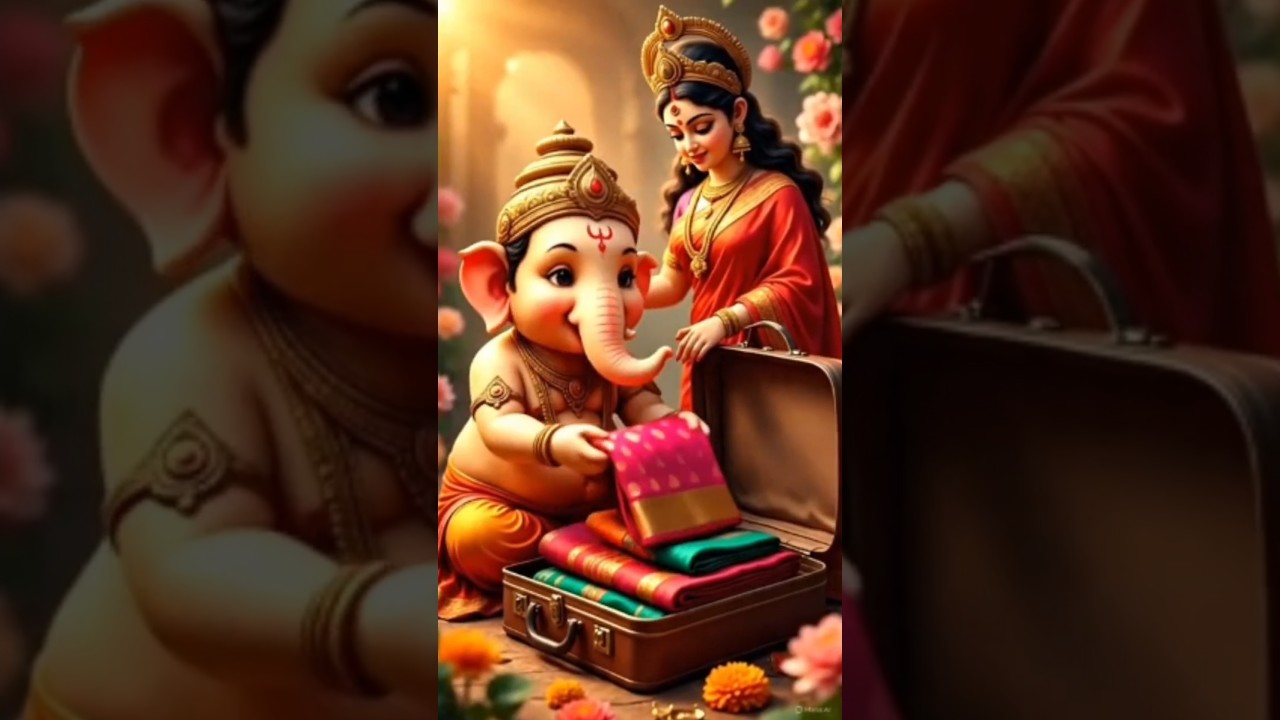 Baby Ganesha packing bag for DurgaMaa🙏