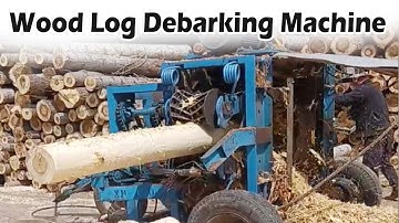 Powerful Wood Debarking Machine | Efficient Log Peeling in Action! 🌲⚙️#woodprocessing #debarker
