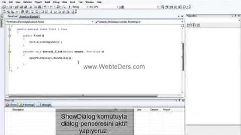 C# Open File Dialog Kullanımı Ders 28