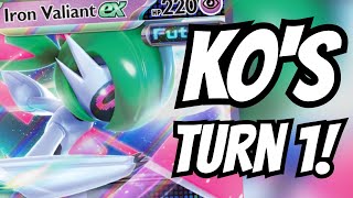 Iron Valiant ex KNOCKOUTS on TURN ONE Paradox Rift Pokemon TCG Live