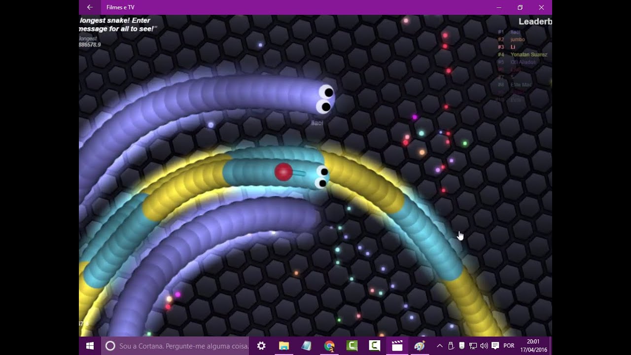 JOGO DA COBRINHA - Slither.io 1 LUGAR +41000