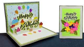 DIY - Beautiful handmade birthday greeting card \/ DIY Birthday pop up card \/ Birthday card idea