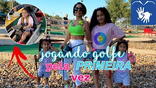 Primeira vez jogando golfe!