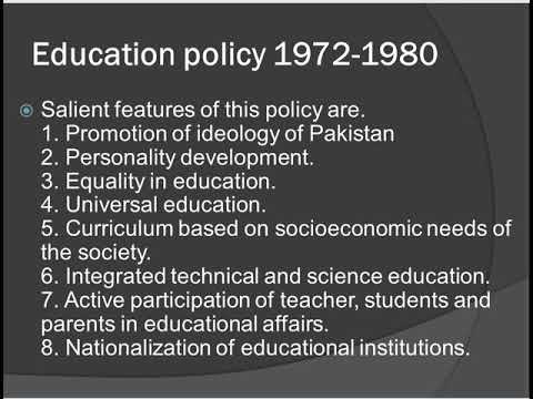 objectives of education policy 1972