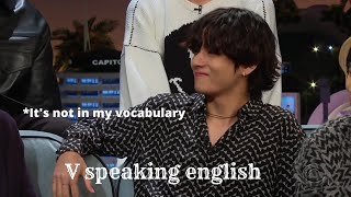 V (Kim Taehyung) speaking the cutest English for 612 seconds