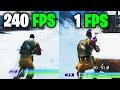 This is what playing in 240 FPS feels like - Fortnite Frame rate Comparison 60 vs 144 vs 240 FPS/hz