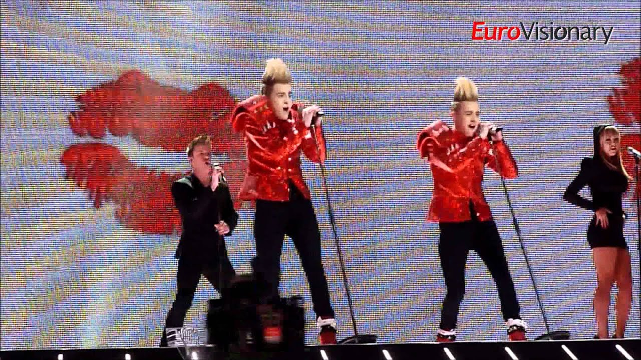 Jedward Lipstick Eurovision 2011 Ireland From dress rehearsal
