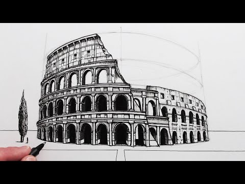 How to Draw The Colosseum in Perspective