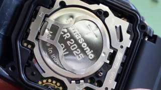 How To Change CASIO DataBank Calculator DBC32-1ACB 2888 Wrist Watch CR2025 Battery Full HD 2017