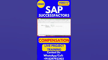 SAP SuccessFactors Compensation Training Step by Step Online Tutorial Class 17 27th July 2025