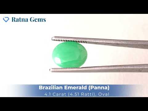 Product Video for: Brazilian Emerald 4.1 Carat (4.51 Ratti) Panna Stone — Sapota