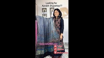 Elegant Modal Silk Ajrakh Block Print Dupatta with tassels
