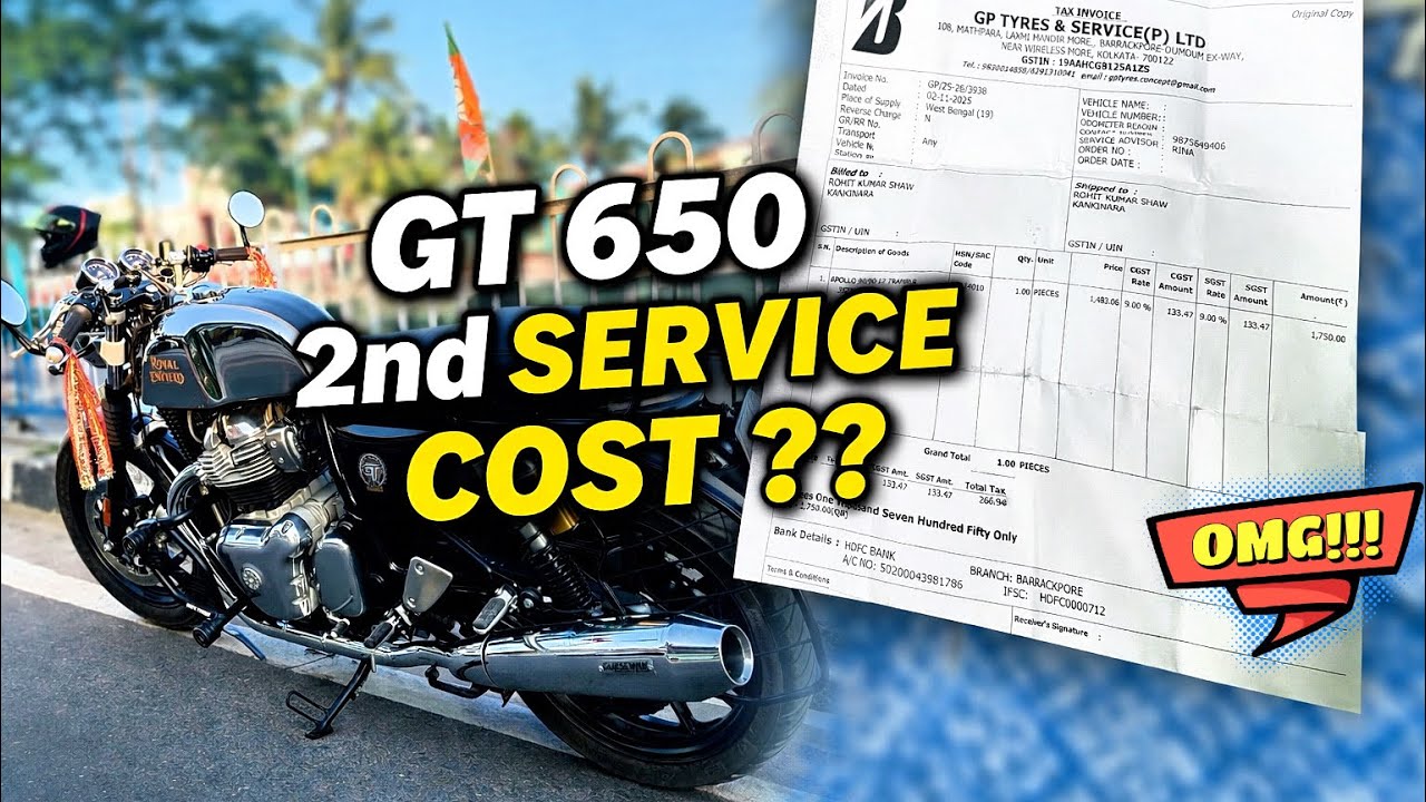 Gt 650 2nd service cost itna ho jayega🤦🏻| Gt 650 service | #gt650 #royalenfield #gt650service #vlog 