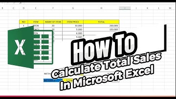 How To Calculate Total Sales In Microsoft Excel