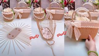 Easy DIY Basket with Jute Rope at Home #craft #diy #handmade