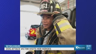Girl meets first responders who helped save her life after she was attacked by dogs in Reynoldsburg
