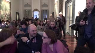 Video Pino Mango a Roma  il 06 12 2014 Palazzo Braschi 009 gabriella Marini con la sua videocamera