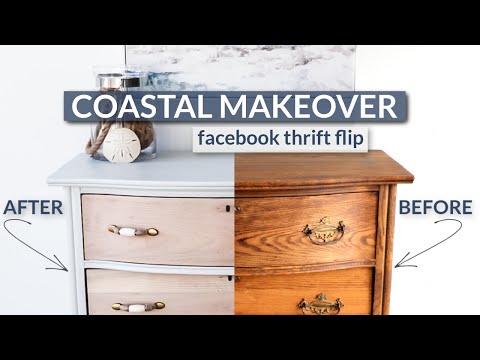 Thrift Flip | Coastal Furniture Makeover w/ Water-Based Stain