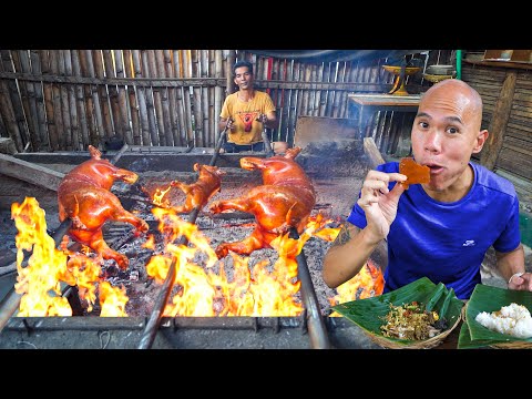 Indonesian Street Food in Bali Indonesia - BABI GULING WHOLE ROASTED PIG + CRISPY PORK BELLY IN BALI