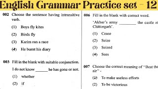 English Grammar Practice Set - 12 | English Grammar For ALL Exams