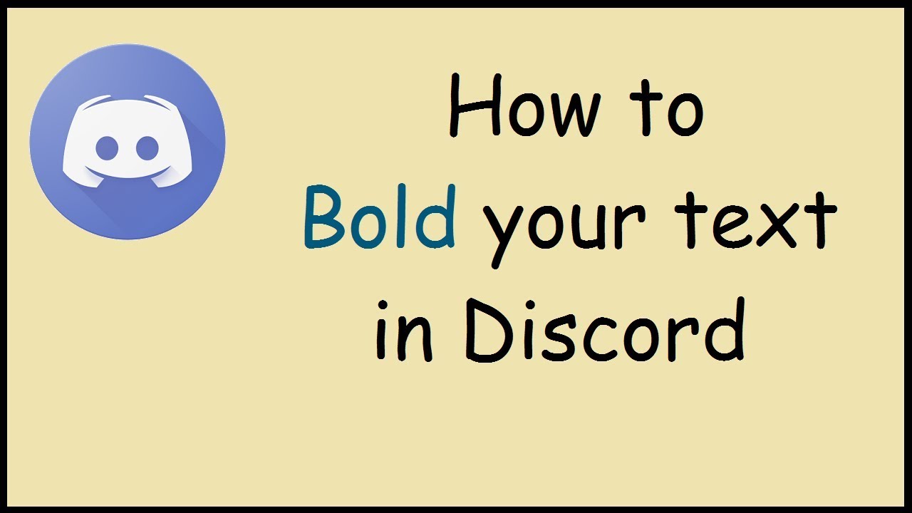 How To Bold Text In Discord Youtube