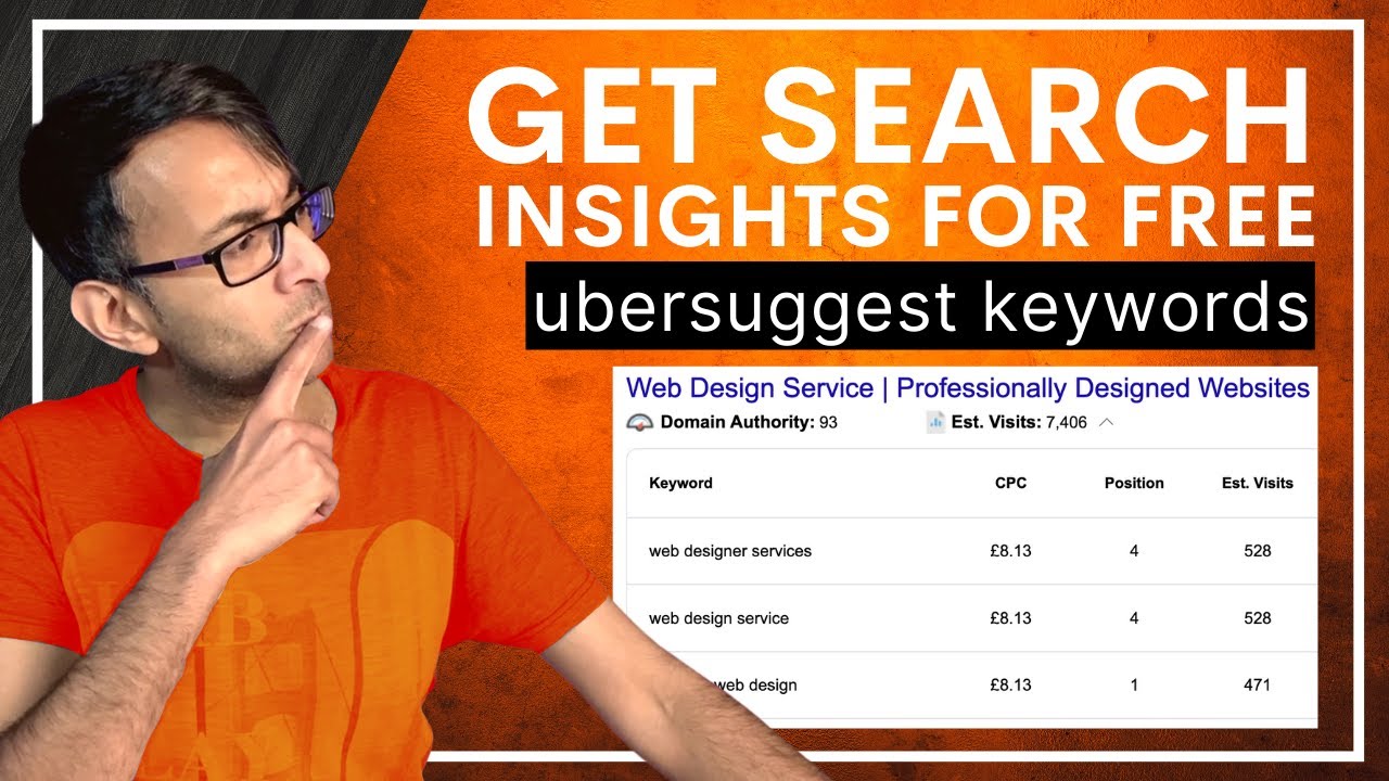 How to Get the Keywords and Insights for Search Results - Google - Ubersuggest - Domain Authority