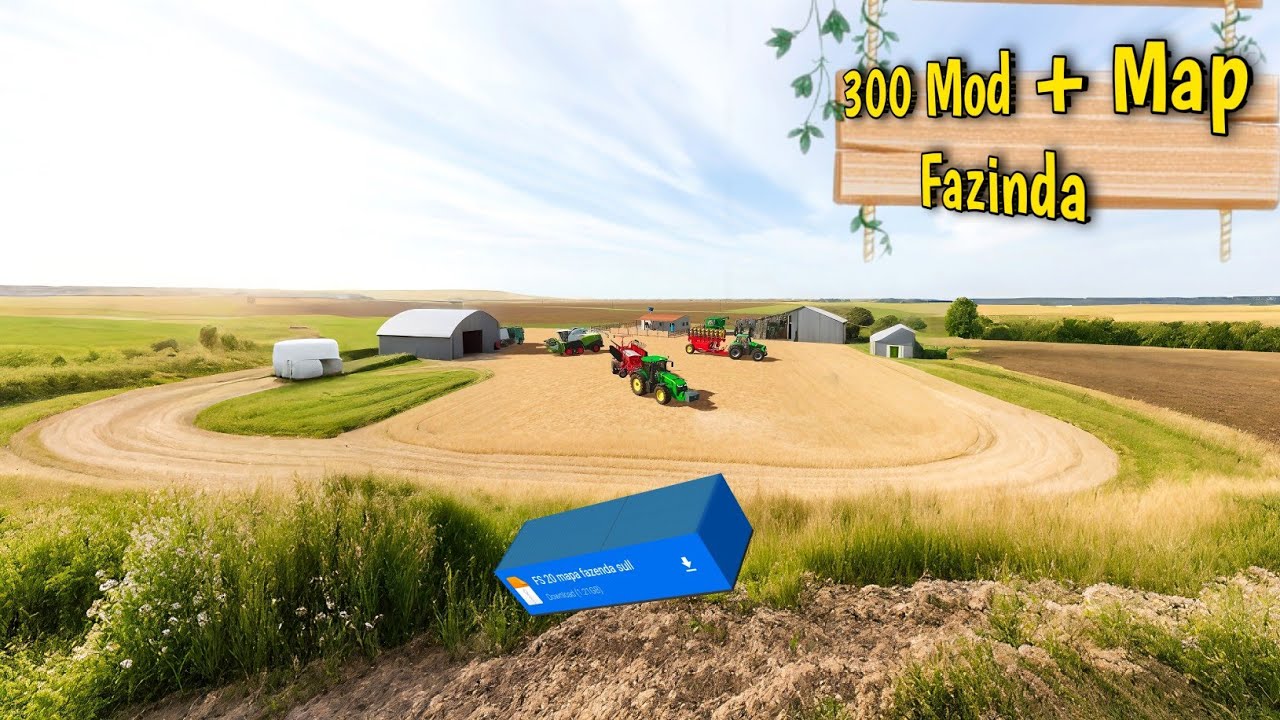 FS 20 Map Fazinda + 300 Mod apk Download link MIDEAFIRE FARMING SIMULATOR 20 