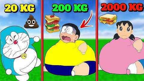 NOOB vs PRO vs HACKER In Fat Food Run 3D 😂 With Shinchan and Nobita | Funny Game