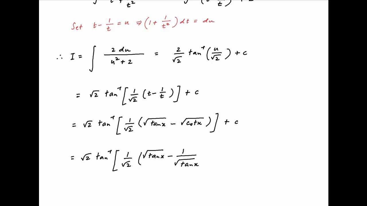 Find the integral of sqrt(tanx) + sqrt(cotx). YouTube