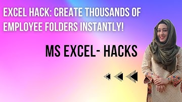 Excel Hack | Create Thousands of Employee Folders Instantly | How to develop thousands of Folders.