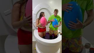 Surprise Egg Party Game Challenge In Worlds Biggest Toilet Purple Pool With Huge Prize #Shorts