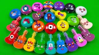 Looking For Numberblocks, Alphablocks with Clay in Cello, Cake Shape Coloring! Satisfying ASMR Video