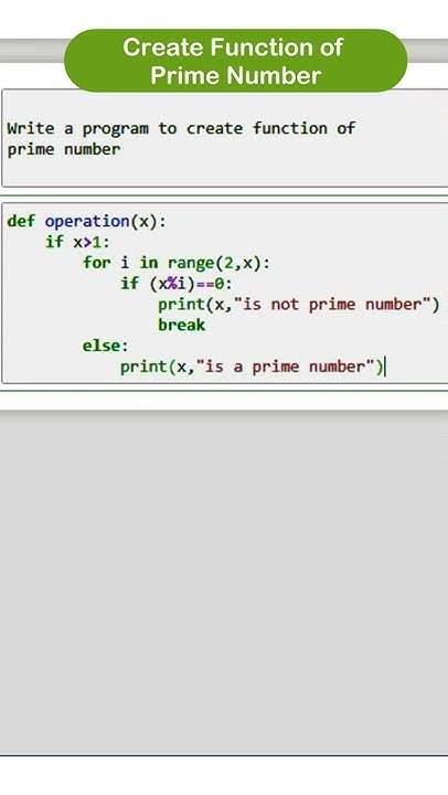 Prime Number | Function in python | prime or not | python programming ...
