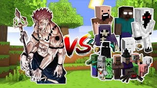 Sukuna Vs Mobs And Herobrine 🔥 #sukuna #minecraft