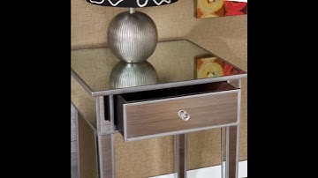 Southern Enterprises Mirage Silver Mirrored Accent Table - The Classy Home