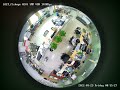 What is the in the size of the area seen by fisheyes camera with different resolutions of 5/8/12MP?