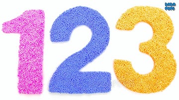 Learn Colours with Squishy Glitter Foam|Learn to count from 0 to 10|Learn Numbers to 10 for kids