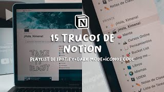 15 TRUCOS y TIPS para NOTION  l playlist de Spotify, íconos minimalistas, dark mode