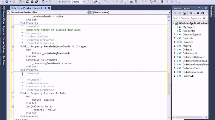 Adding Comments In VB.NET and Visual Studio 2012 for Intellisense