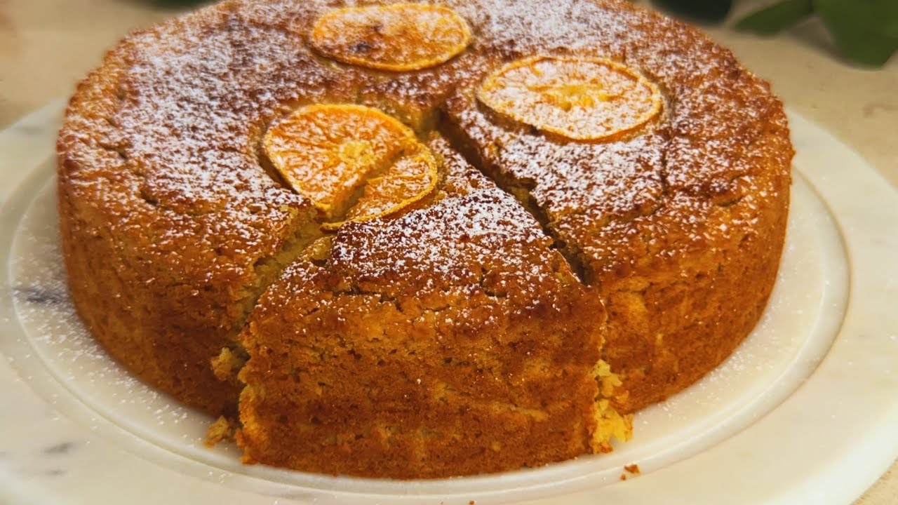 Mandarin Almond Cake With Honey | Vegan | ASMR | Relaxing Cooking