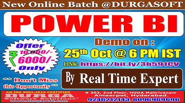 POWER BI Online Training @ DURGASOFT