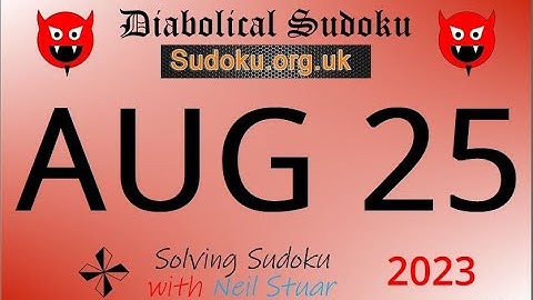 Diabolical Sudoku   August  25, 2023