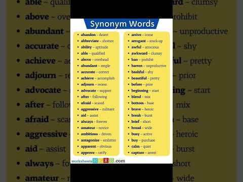 Video: Er synonymer og antonymer?