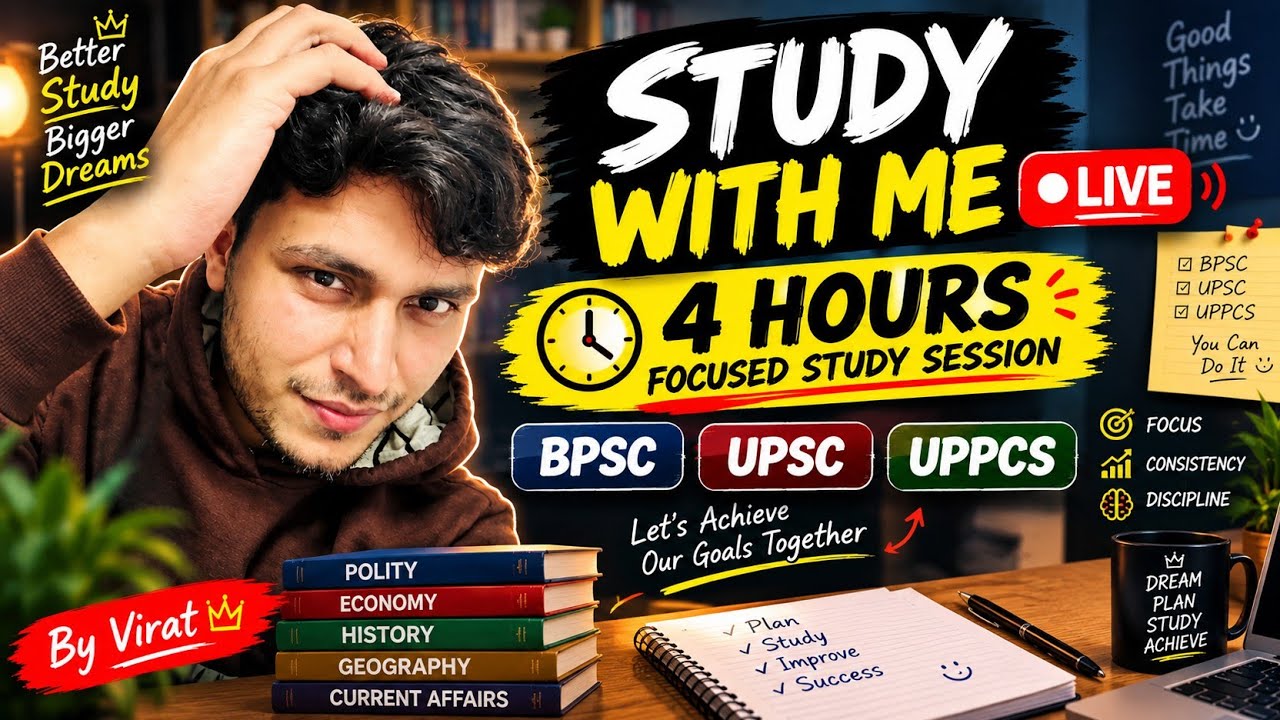 🌎 STUDY WITH ME LIVE | 4 Hours of Deep Focus | Let's Study Together ...