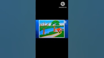 Beautiful Village Landscape Art Drawing Tutorial oil Pastel color #art #drawing #painting #shorts